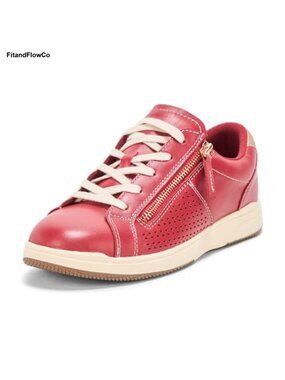 Leather Fashion Sneakers Lace-Up Cushioned Insole Arch Support